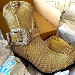 DOLLSKILL Club Exx Honey Sheriff Shine Rhinestone Cowboy Boots
